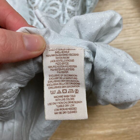 NWT Free People Boogie All Night Blouse Size L Color Blue - Picture 7 of 7